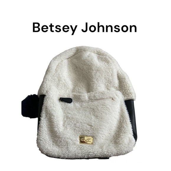 Betsey Johnson Handbags - Betsey Johnson Sherpa Hooded Backpack Rare